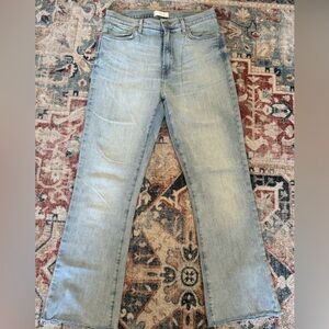 7 For All Mankind High Waist Slim Kick Jeans - Light Blue